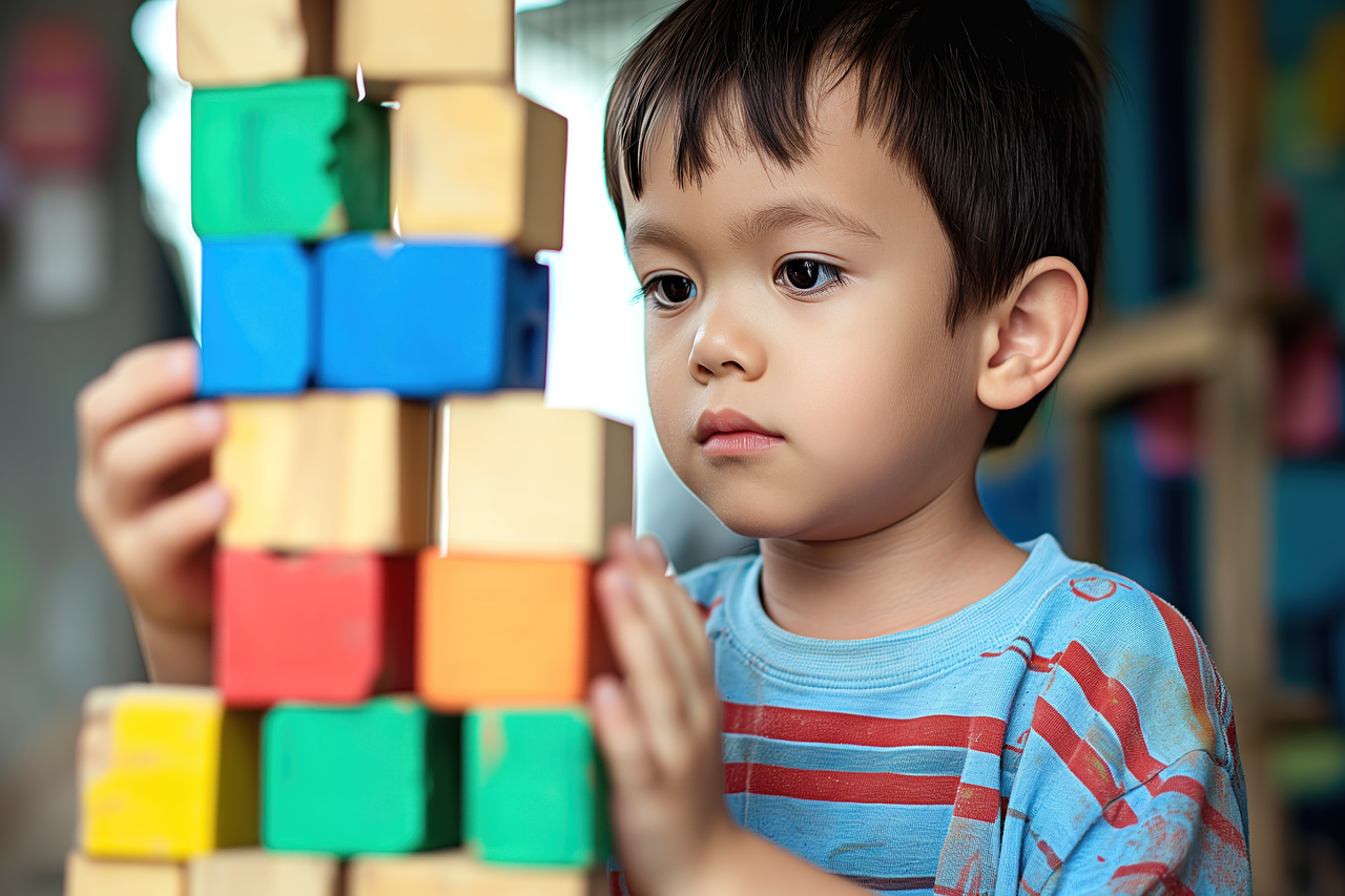 ai generated, young boy, puzzle